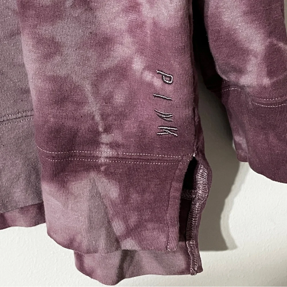 Victoria's Secret PINK Tie Dye Long Sleeve Cowl Neck Purple Sweatshirt
